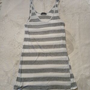Women's Stripe Gray Alternative Tank Top Size L/XL